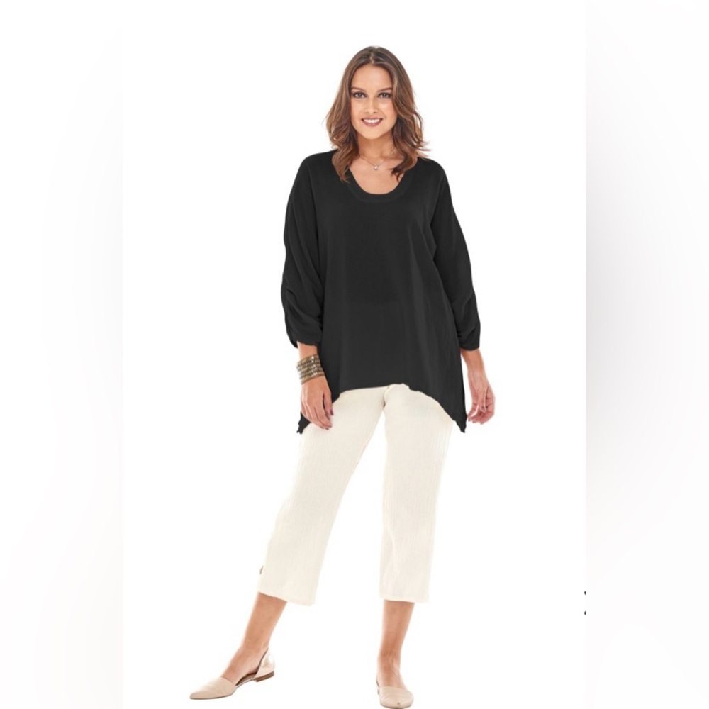 OH MY GAUZE Black Arty Blouse (Size 2- Large/XL)